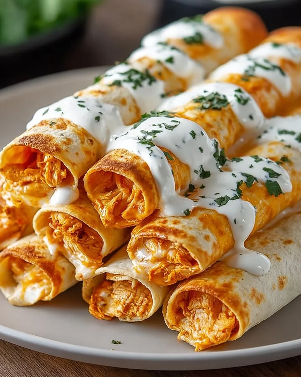 Baked Buffalo Chicken Taquitos