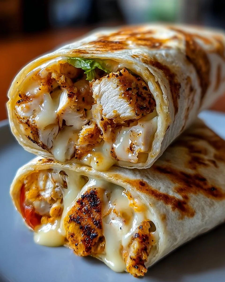 Cheesy Garlic Chicken Wraps