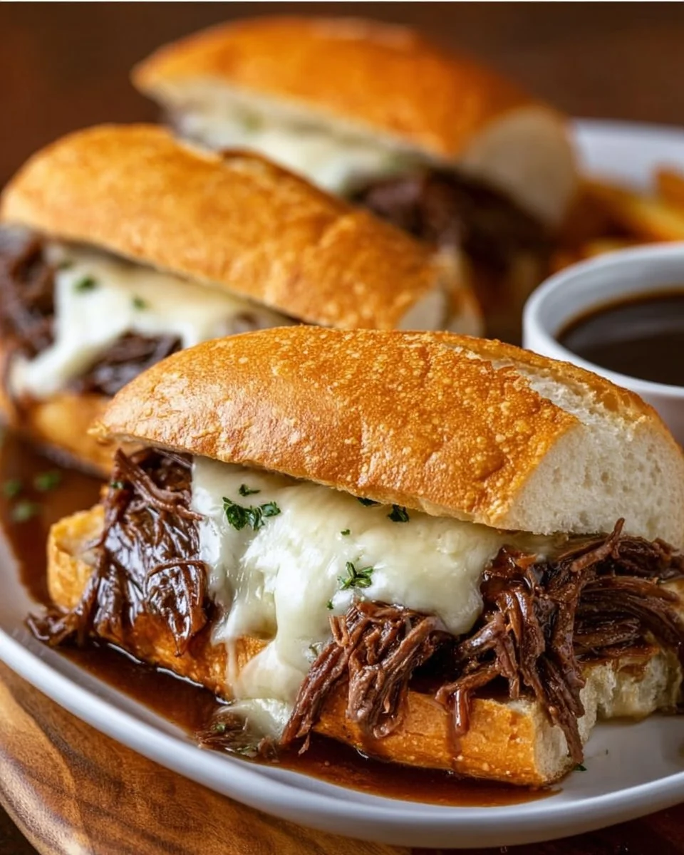 Crockpot French Dip Sandwiches