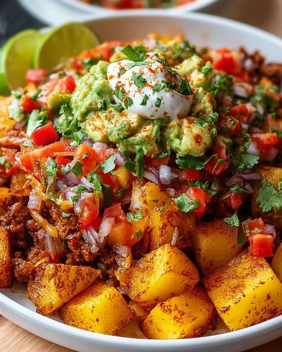 Schnelle Kartoffel Taco Schüssel Meal Prep