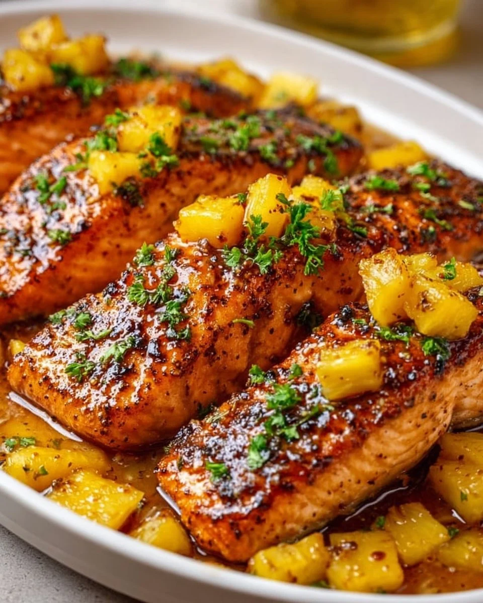 Ananas-Glasierte Lachsfilets