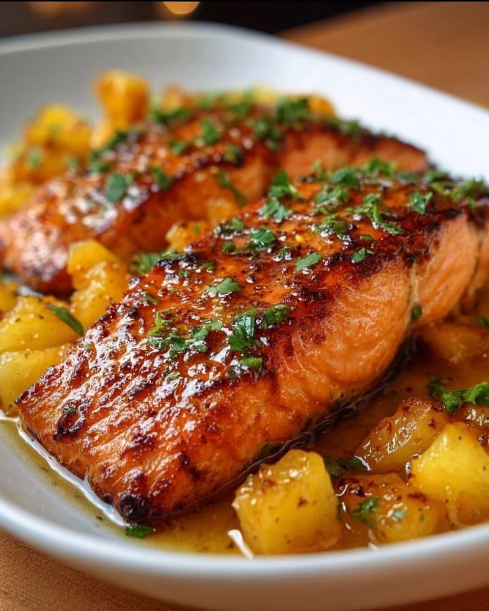 Ananas-Glasierter Lachs