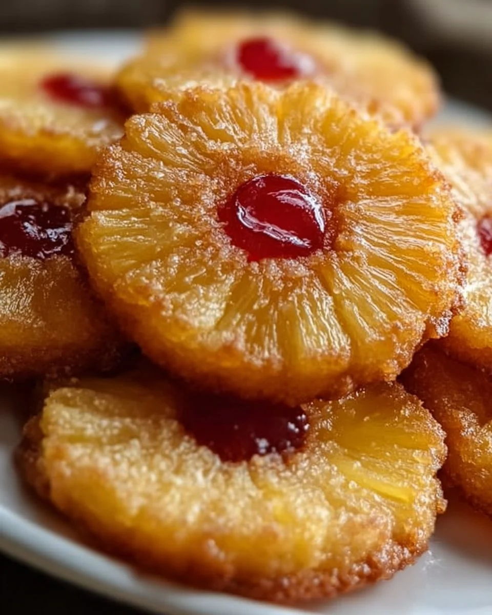 Ananaskuchen-Umgedrehte Zuckerkekse, die jeden Biss erfreuen