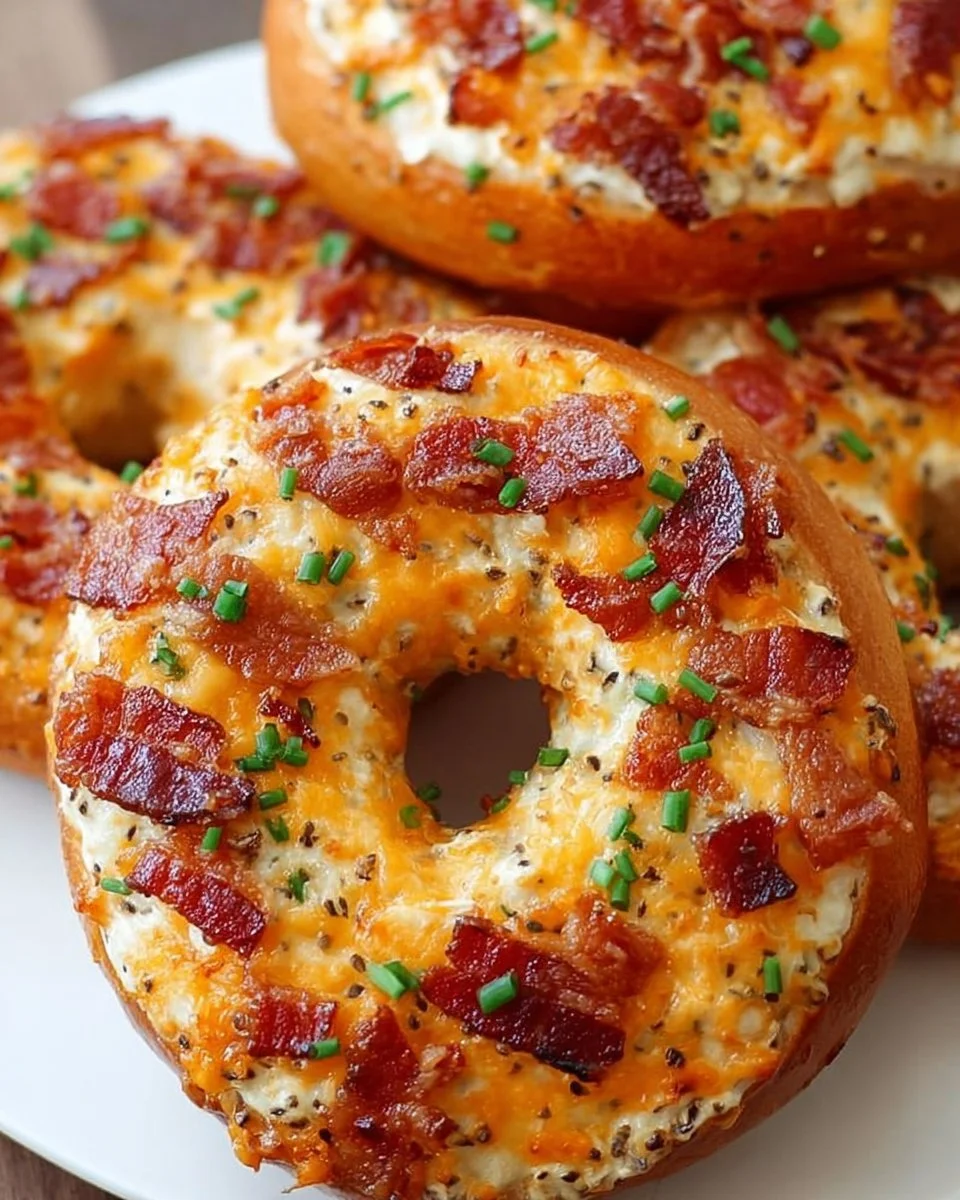 Cremige Bacon-Cheddar-Bagels