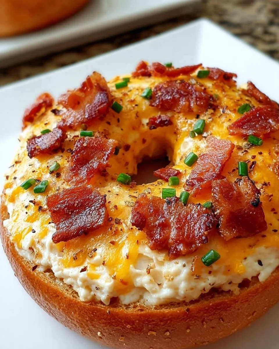 Cremige Bacon-Cheddar-Bagels