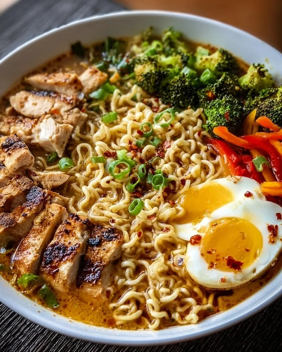 Cremige Knoblauch-Hühnchen-Ramen