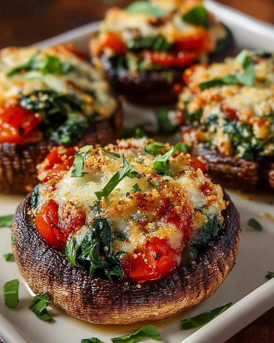 Gefüllte Portobello-Pilze