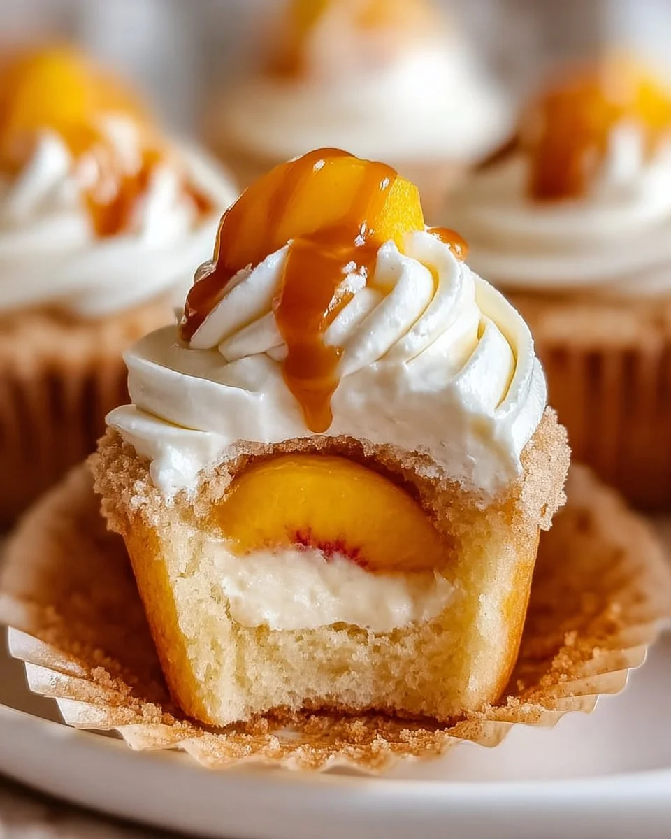 Honey Peach Cream Cheese Cupcakes That Scream Summer Delight