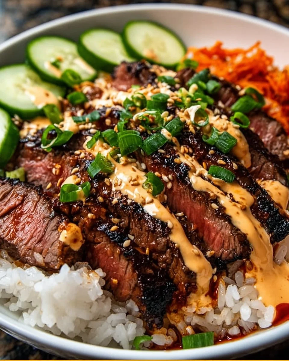 Koreanisches BBQ-Rindersteak-Reis-Bowl