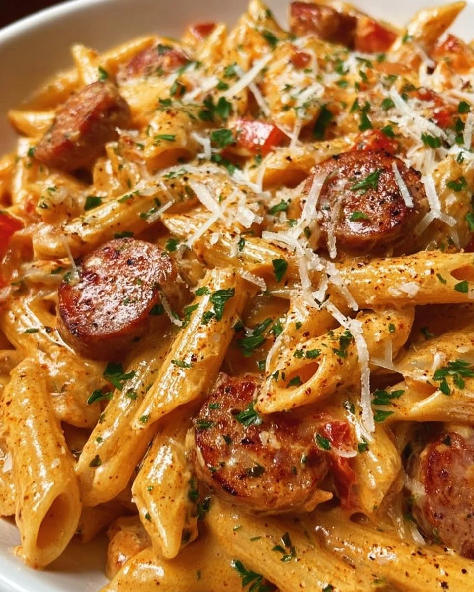 One-Pot Creamy Spicy Cajun Sausage Pasta