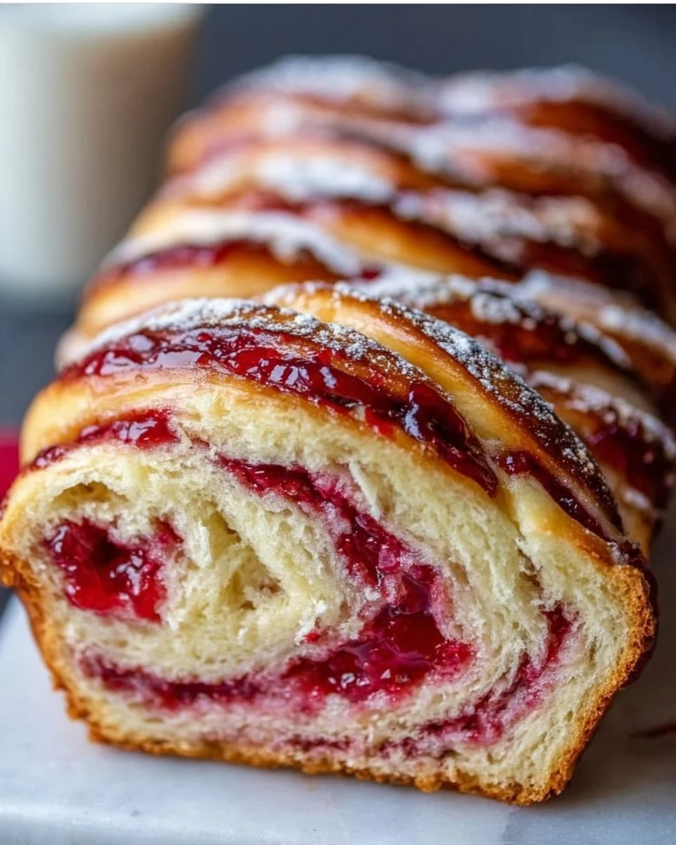 Raspberry Swirl Brioche Loaf