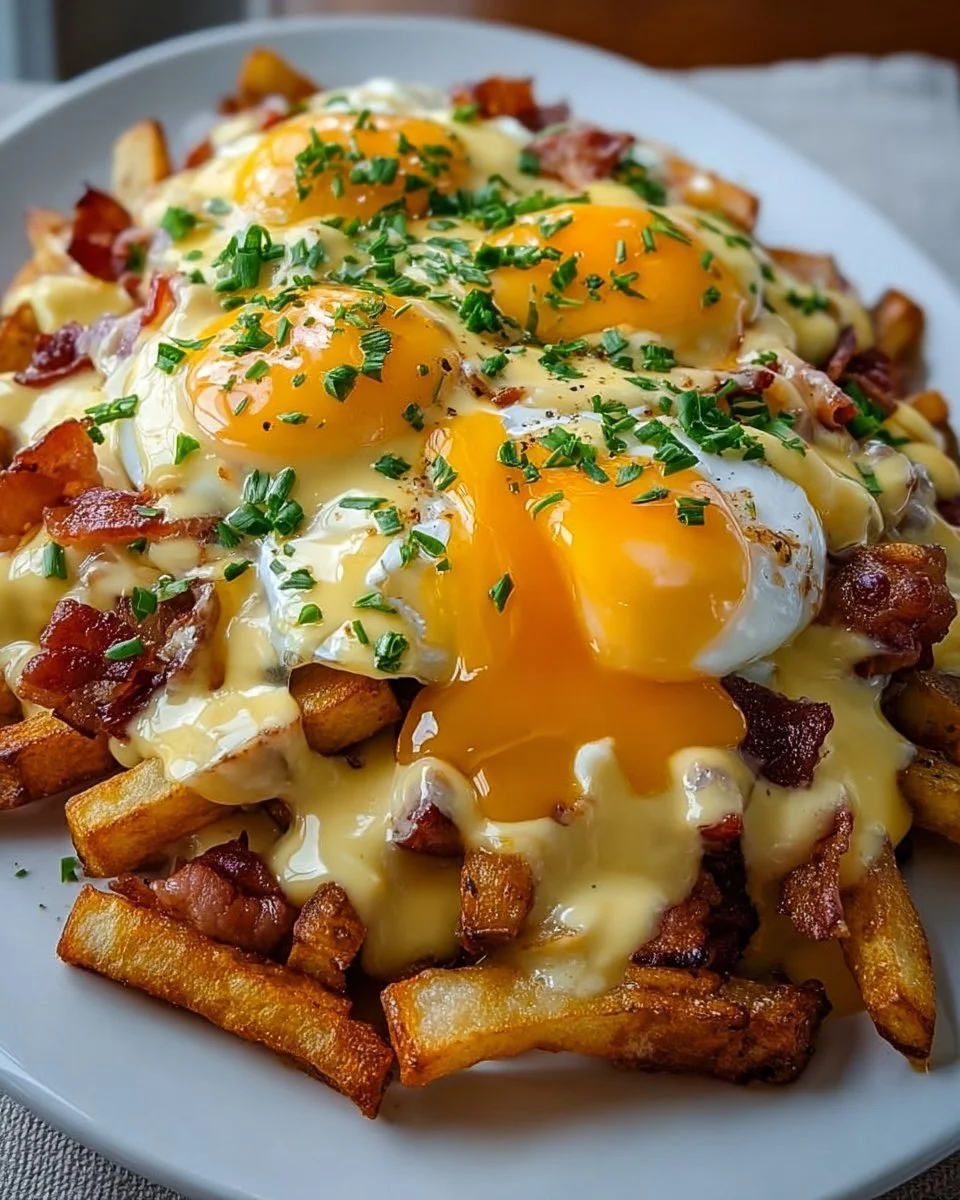 Ultimative Frühstück Poutine mit cremiger Hollandaise
