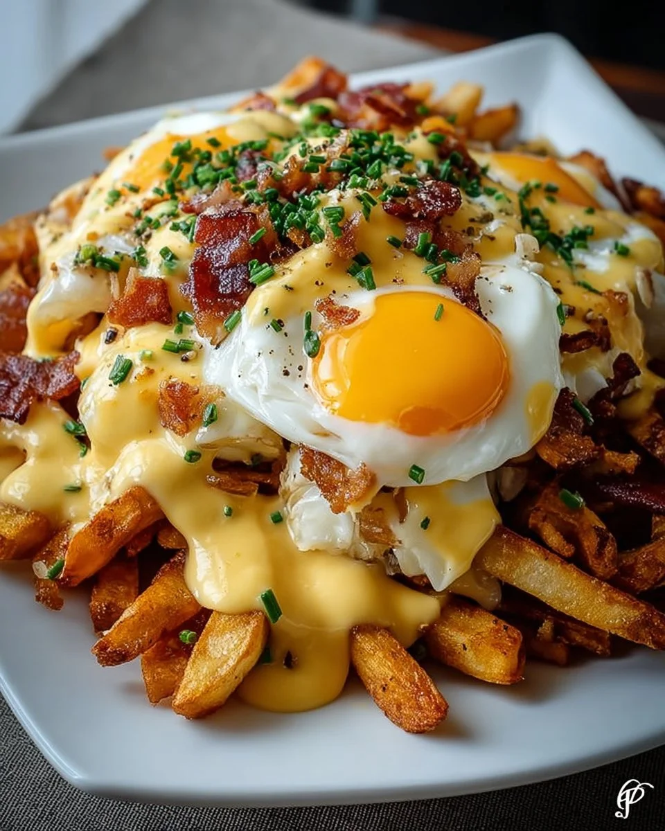 Ultimative Frühstücks-Poutine mit cremiger Hollandaise