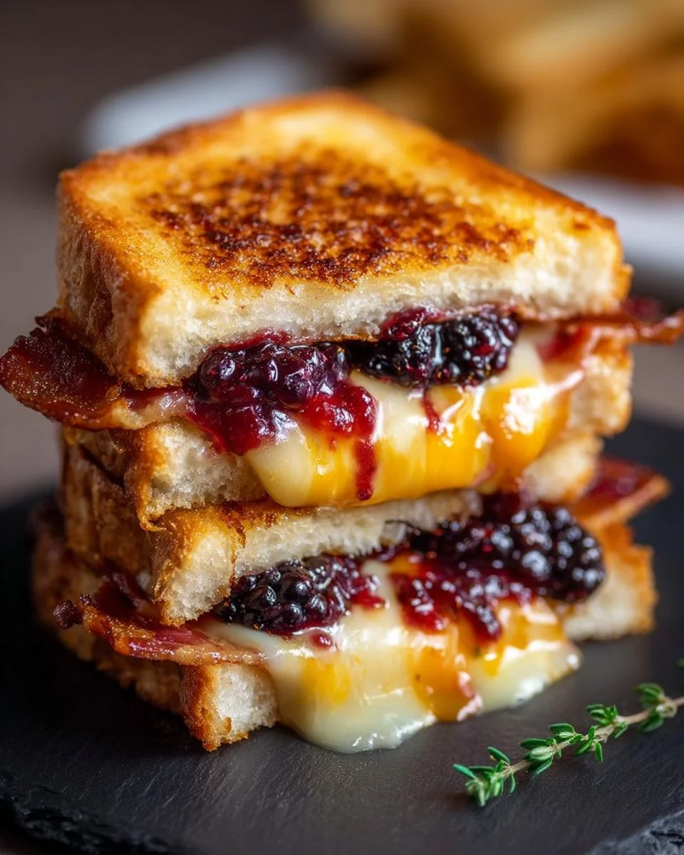 Grilled Cheese with Bacon and Blackberry Jam