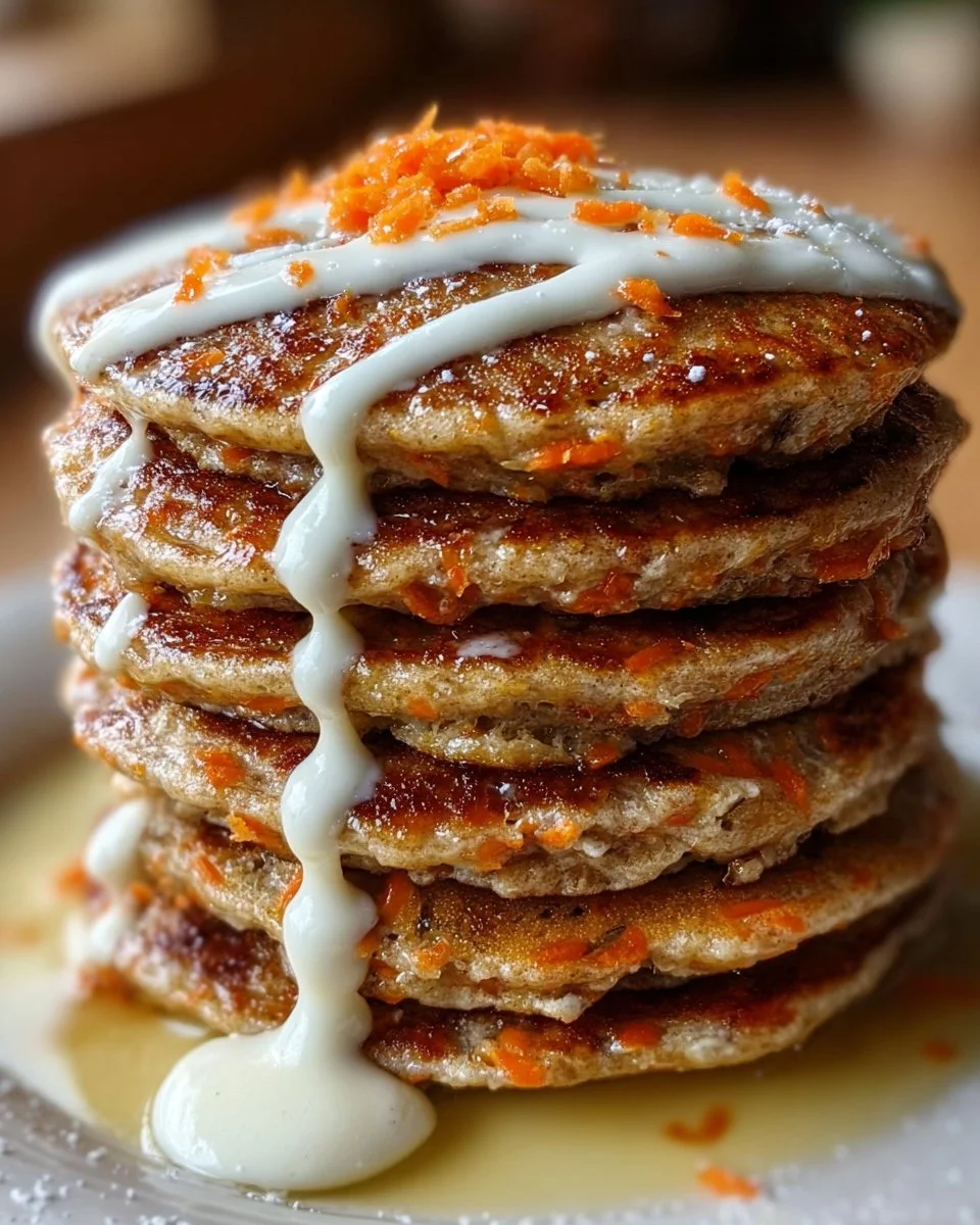 Karottenkuchen-Pfannkuchen mit Frischkäse-Frosting
