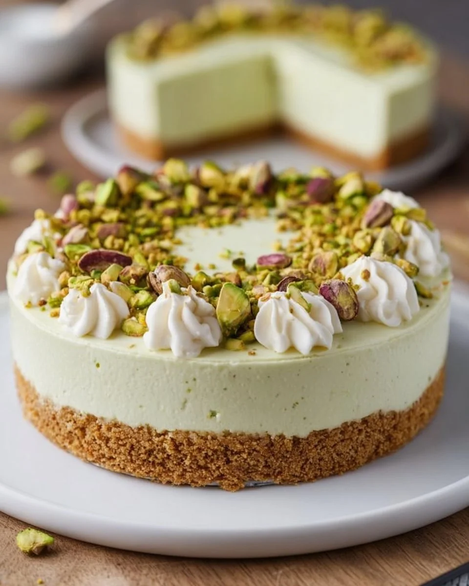 No-Bake-Pistazienkäsekuchen