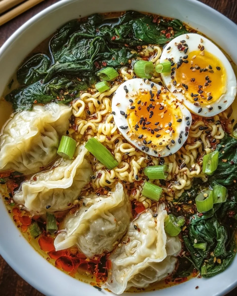 Teigtaschen-Ramen-Schüssel-Suppe