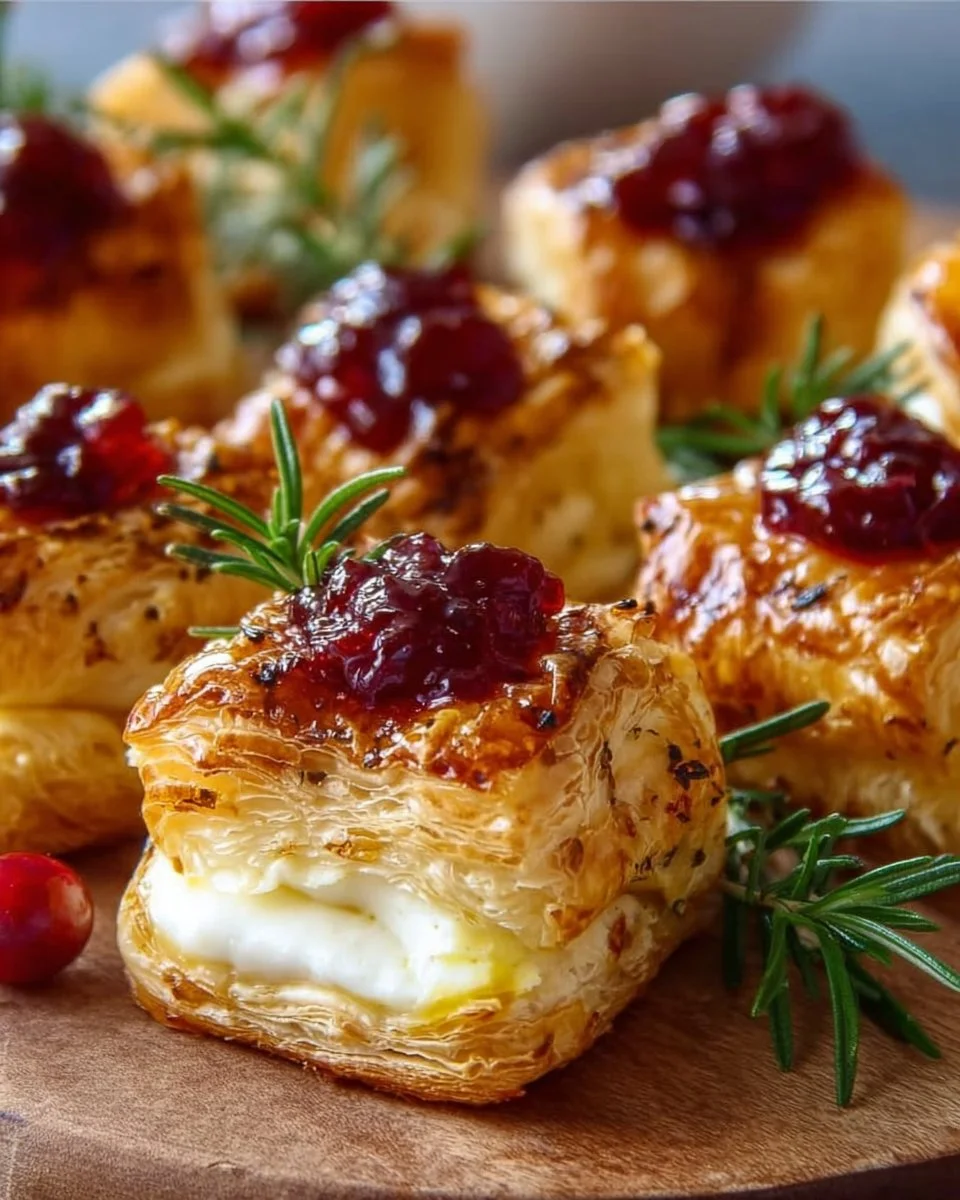 Blätterteig-Häppchen mit Camembert