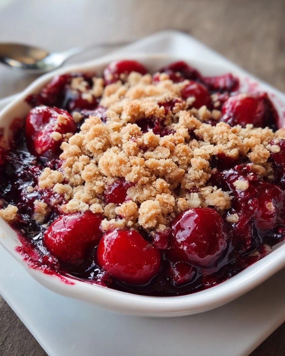 Easy Homemade Cherry Crumble