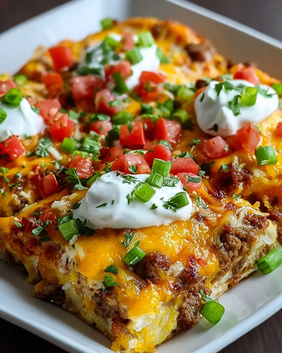 Großer Frühstücksburrito-Auflauf