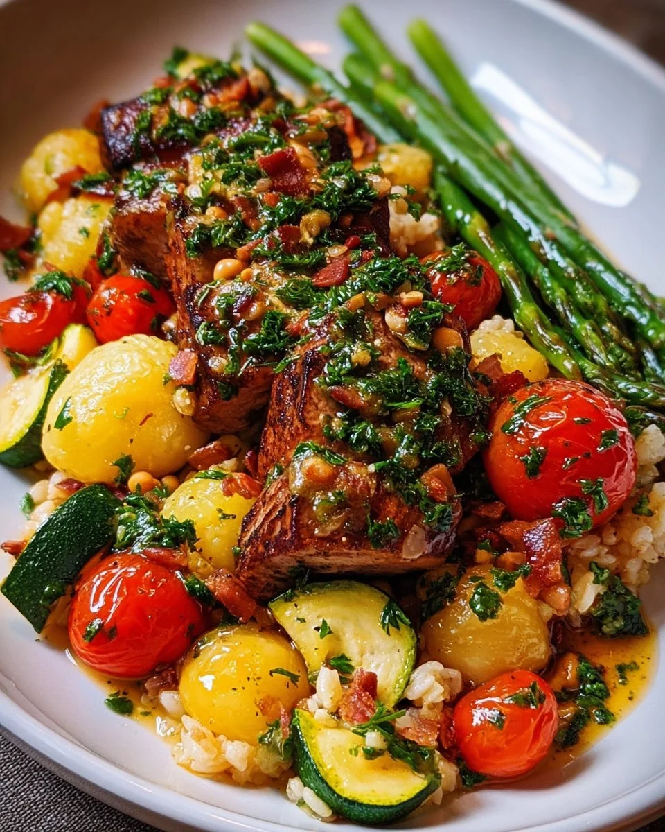 Healthy Colorful Vegetable and Protein Dish
