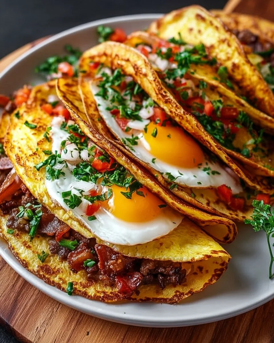 Herzhafte Pfannkuchen-Tacos