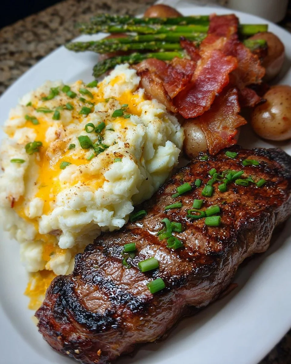 Steak and Loaded Mashed Potatoes