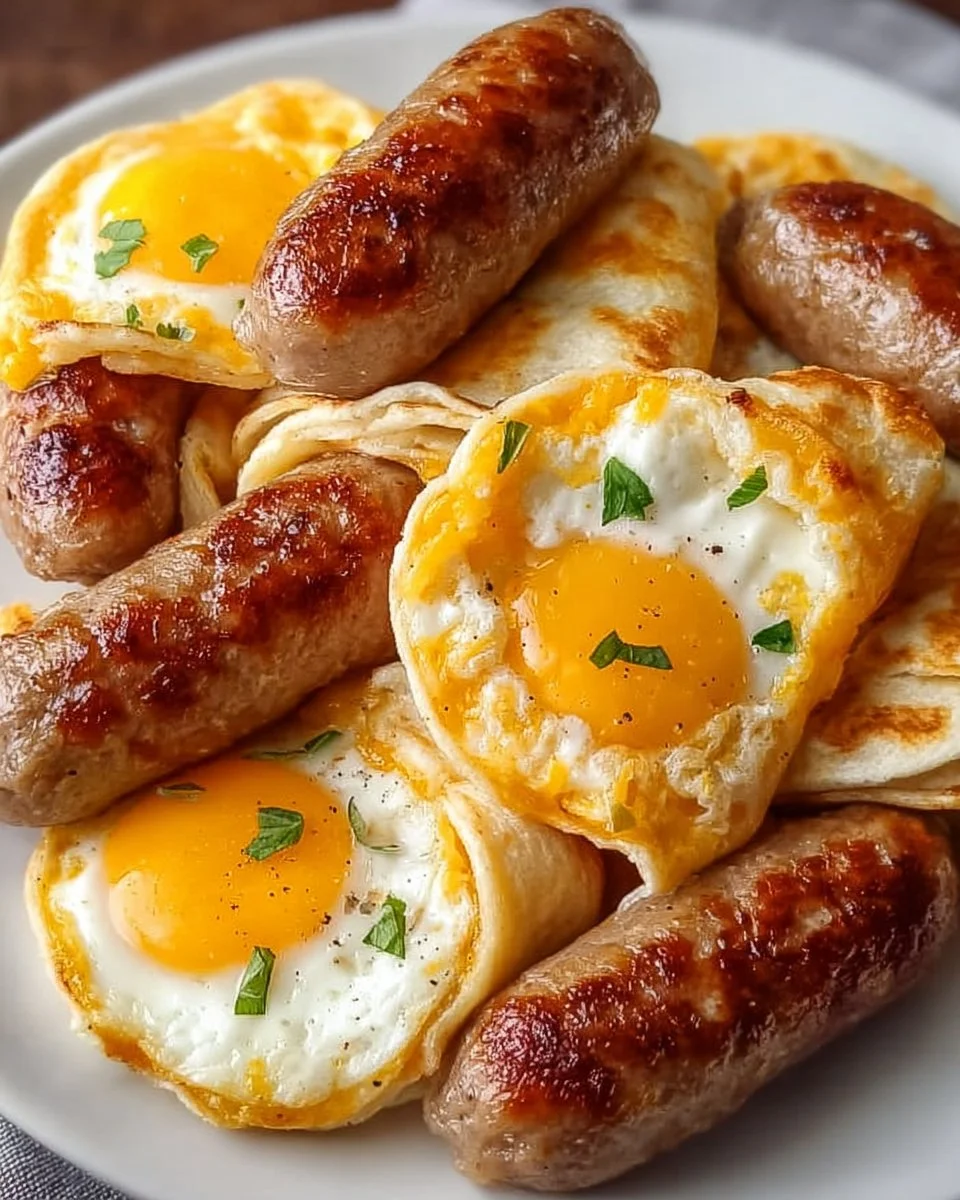 Unwiderstehlich käsige Wurst-Ei-Frühstücks-Rollen zum Genießen