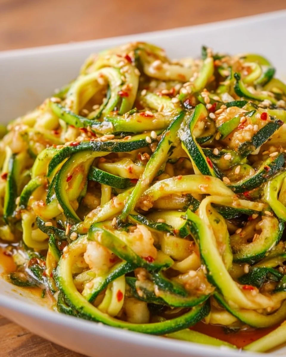 Würzige Knoblauch-Chinesische Zucchini-Nudeln