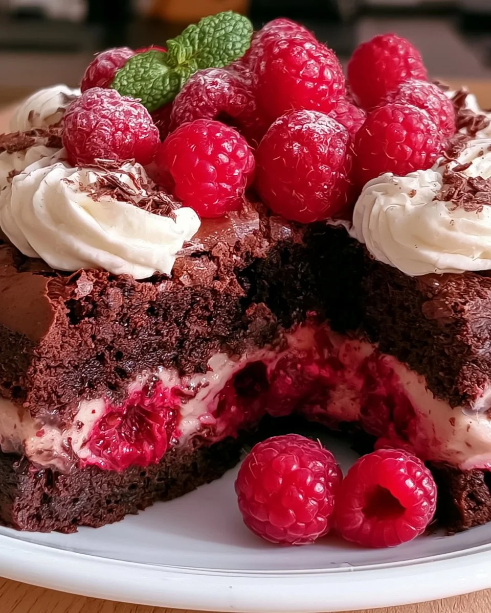 Himbeer Schoko Brownie Torte